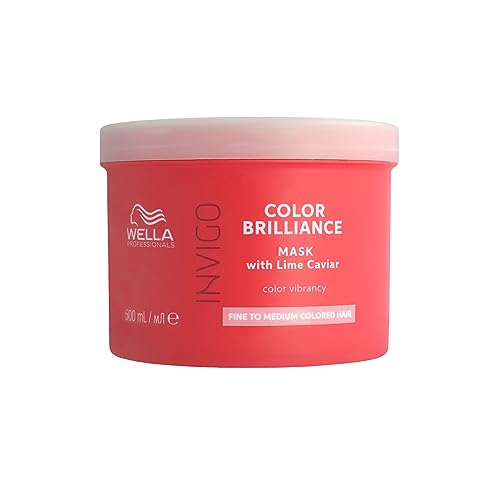 Wella Professionals Invigo Color Brilliance Mask fine – professionelle Haarmaske für feines, gefärbtes Haar – farbschützende Haarkur mit Vitamin E und