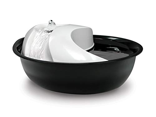 Pioneer Pet Raindrop Fountain, Pet Drinking Fountains (60 oz, Plastic -Black & White) - Thumbnail 2