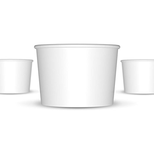 32 oz White Paper Ice Cream Cups - 600 / Case