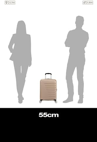 Flashline - Hartschalenkoffer Handgepäck 55 x 40 x 20 cm - Kabinentrolley für Ryanair & die meisten Airlines, 34 L, Ivory Gold