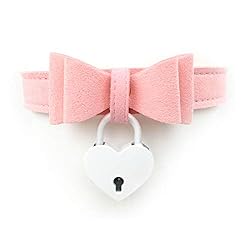 White Padlock Choker Collar Necklace Lolita Bow