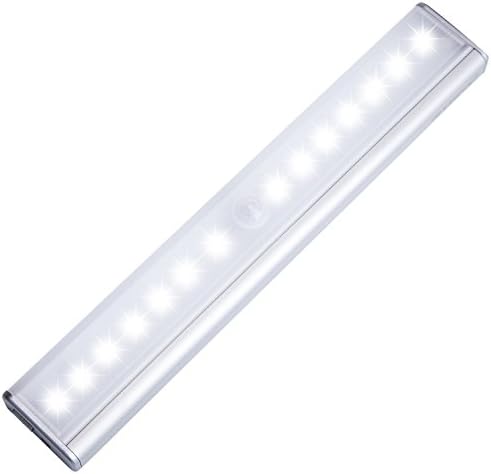 ANSCHE Rechargeable 14 LEDs Light Closet Cabinet Night Light Bar Stick-on Anywhere 4 Modes Motion Sensor 800mAh Battery w/ Magnetic Mount USB Cable, Portable Wireless Lamp Lighting