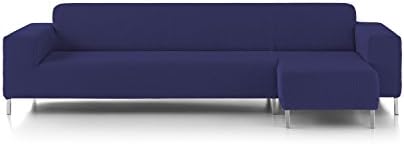 Eiffel Textile Nimes Chaise Longue - Designer Sofa Cover Short Right Arm 240 x 195 x 2 cm blue