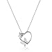 Heart Butterfly Sterling Silver Swarovski Elements Crystal Necklace Earring Matching Womens Girls Jewelry Set, Great for gift, brithdays, present