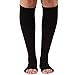 Compression Socks for Women and Men 20-30 mmHg - Open Toe Medical Compression Stockings for Bariatric Surgery Recovery, Swelling, Lymphedema - Black, Medium - AB211
