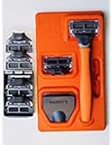 Harry's Men's Razor Set with 6 Razor Blades, Bright Orange