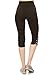 The Clothing Shop Women's Crisscross Cutout Foldover Waistband Capri Yoga Pants (Plus Size Available) Black/Black
