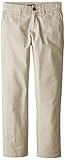 Nautica Big Boys' Uniform Flat Front Twill Pant, Khaki, 18