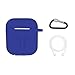 LIKDAY ll061 AirPods Case with Strap Protective Silicone Cover with Carabiner for Apple Airpods Accessories ( Blue )