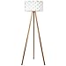 Brightech Bijou Tripod Floor Lamp Contemporary Design for Modern Living Rooms Soft Ambient Lighting Made with Natural Wood - Natural Color Wood