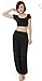 Women's Wide Leg Palazzo Long Bloomers Baggy Yoga Pants (L, Black)