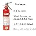 Buckeye 13315 ABC Multipurpose Dry Chemical Hand Held Fire Extinguisher with Aluminum Valve and Vehicle Bracket, 2.5 lbs Agent Capacity