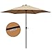 Le Papillon 9 ft Outdoor Patio Umbrella Aluminum Table Market Umbrella 6 Ribs Crank Lift Push Button Tilt