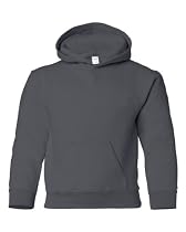 Gildan Activewear Boys' Heavy Blend Youth Hooded Sweatshirt, S, Charcoal