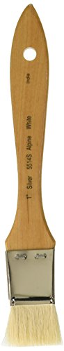 Silver Brush 5514S-1 Alpine White Goat Hair Long Handle Brush, Wide Wash Blender, 1-Inch