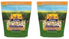 Setton Farms Dry Roasted Unsalted Pistachios -16 oz Bag (Pack of 2)