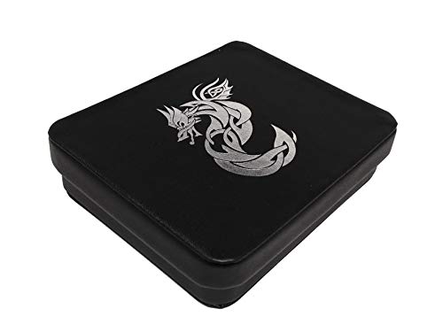 Dice Display and Storage Case - Silver Celtic Knot Dragon Design