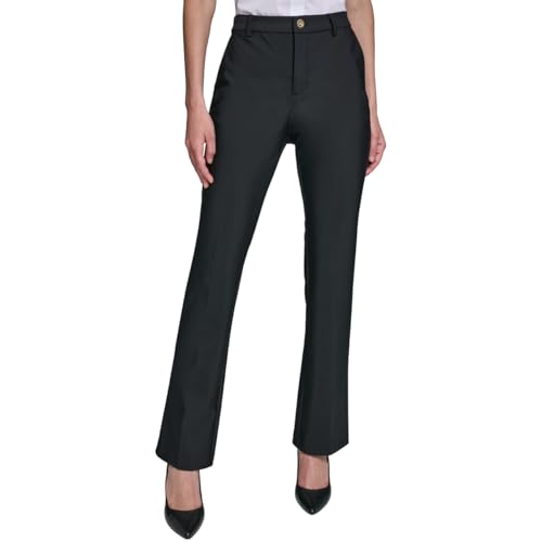 KARL LAGERFELD Paris Women's Office Friendly Polished Pant, Black, 4
