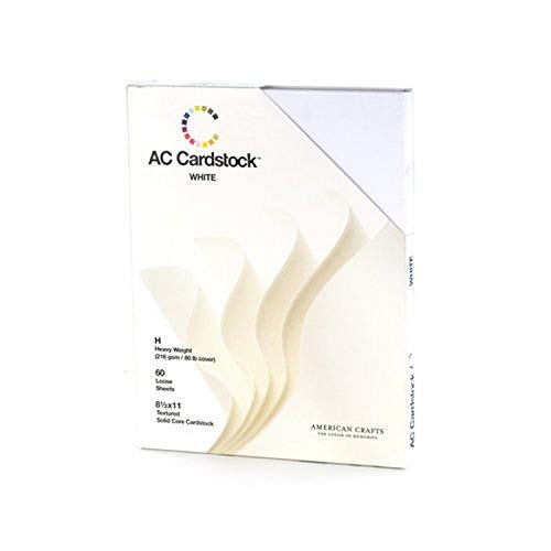 8.5 x 11inch White AC Cardstock Pack by American Crafts Includes 60