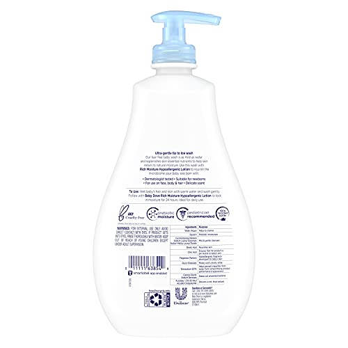 BABY DOVE SENSITIVE SKIN CARE BABY WASH FOR BABY BATH TIME RICH MOISTURE TEAR-FREE AND HYPOALLERGENIC, 20 OZ (PACKAGING MAY VARY)