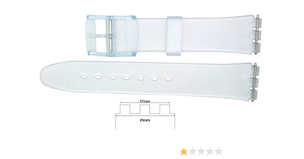 Amazon.com: New 17mm (20mm) Sized Replacement Strap, Compatible for Swatch  Watch - Clear : Clothing, Shoes \u0026 Jewelry