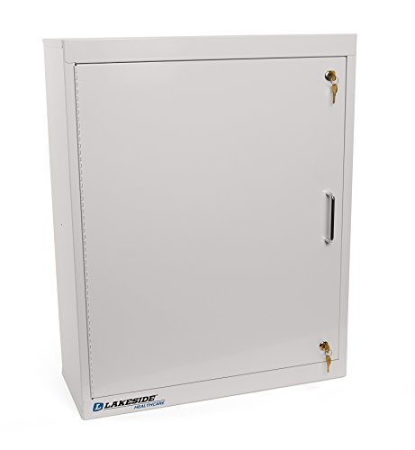 LAKESIDE MANUFACTURING LNC-5 Lakeside Large Narcotics Cabinet-1 Door,Double Lock, Handle-3 Adjustable Shelves, Beige , 30" Height, 24" width