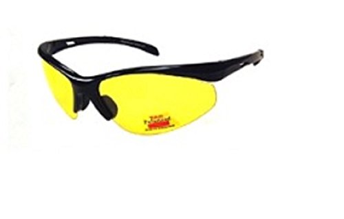 Polarized Night Driving Sunglasses Sport Wrap - 9922 - Black