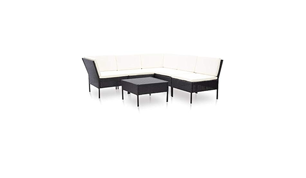 vidaXL Juego de muebles de jardín (6 piezas, ratán sintético ...