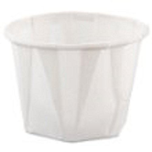 SOLO Cup Company Treated Paper Soufflé Portion Cups, 1 oz., White, 250/Bag - 20 sleeves of 250 cups. 5000 per case.