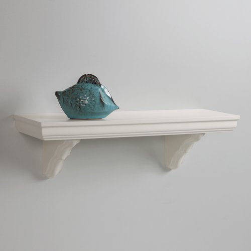 InPlace Shelving 0191534 Classic Bracketed Wall Mountable Shelf, Ivory, 35.4-Inch Wide by 7.5-Inch Deep