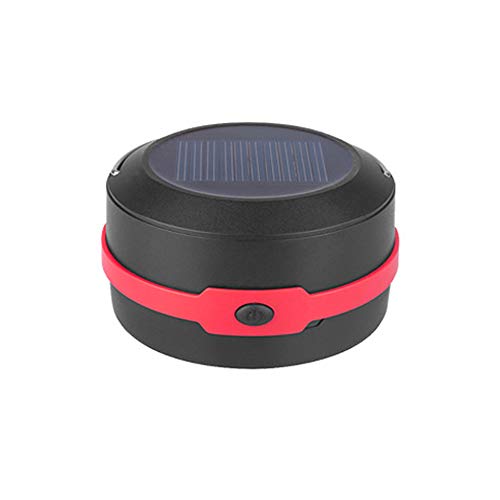Solar Camping Light Upgraded Flashlight Emergency Light Wear-Resistant Outdoor Portable USB Charging Folding LED Camping Light Contraction Hanging Plastic Tent Lamp Red + Black