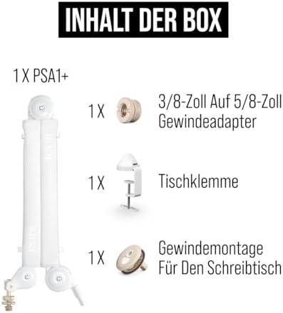 PSA1+ Professioneller Studioarm mit Federdämpfung und Kabelmanagement (Weiß)