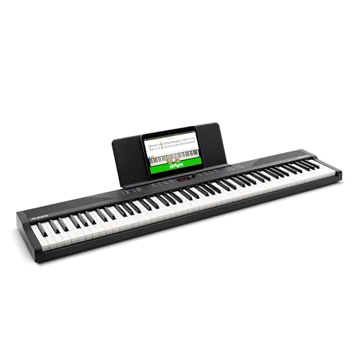 Alesis Piano con Teclado de 88 Teclas con 480 Sonidos, Altavoces, USB MIDI, Bolsa de Transporte, Soporte, Auriculares, Pedal y Lecciones de Piano para Principiantes