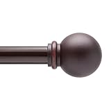 Kenney Chelsea 5/8" Standard Decorative Window Curtain Rod, 28-48", Weathered Brown