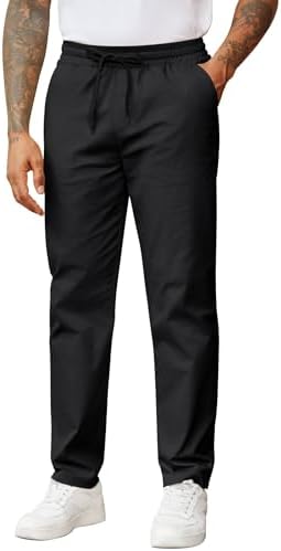 COOFANDY Mens Casual Pants Elastic Waist Chino Pants Lightweight