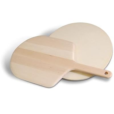 KettlePizza KPK-SPW Wood Pizza Peel 115 in. and Cordierite Stone Kit