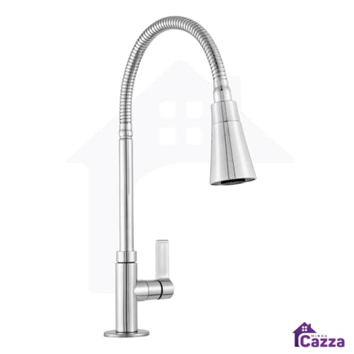 Torneira de Cozinha Gourmet Bancada Pia Flexível 1/4 de Volta Cromada ABS