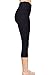 VIV Collection High Waisted Yoga Waistband Capri Leggings Brushed Soft (M, Black)