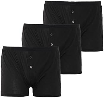 Premium Hypoallergenic Cotton Men's Underwear Slim-Fit Boxers Classic Waist 3 Pack (Medium, Black)