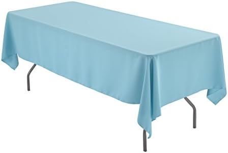 60 x 102 inch Rectangular Polyester Tablecloth (Tiffany Blue)
