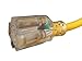 15 ft Heavy Duty Extension Cord - 12 Gauge Outdoor Extension Cord - Lighted Single Outlet by Watt's Wire - 15' 12-Gauge Grounded 15 Amp Cord - extensiones electricas