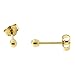 14k Yellow Gold Ball Stud Earrings, 2 Millimeters