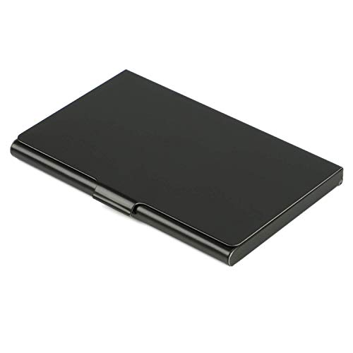 WOVTE Super Light Business Card Holder Stainless Steel Business Card Case-Black - Thumbnail 4