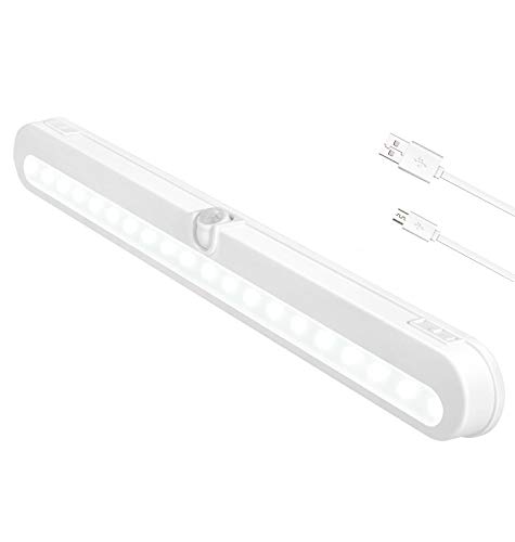LED Closet Light, BLS Rechargeable Motion Sensor Light Strip Battery Operated Lights Super Bright Cordless for Kitchen Under Cabinet Wardrobe Gun Safe (2 Sensor Modes) Sensor & Light Beam Adjustable