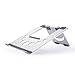 Aluminum Foldable Laptop Stand Adjustable Holder Compatible with Apple Mac MacBook Pro Air 10 to 15.6 Inch Notebook, Ventilated Portable Ergonomic Desktop Riser for Office Desk, Metal Silver Soundancethumb 1