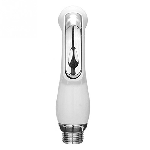 Toilet Handheld Bidet Sprayer Head Replacement Part Shattaf Cloth Diaper Spray ABS Material, White & Polished Chrome