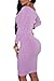 LaSuiveur Women's Sexy Bodycon Mini Dress Long Sleeve Scoop Neck Slim Fitting Club Party Dresses Purple M