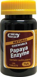 Papaya Enzyme Natural Chewable Tablets 100 Tabs (3 Pack) by Rugby