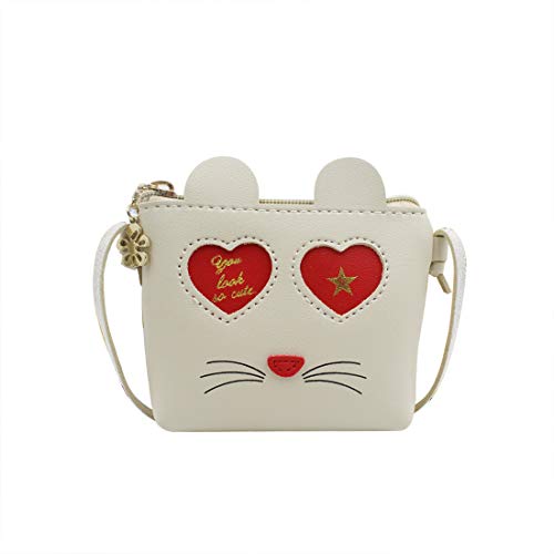 Eilova Cute Animal Cat Little Girl Crossbody Purse Coin Wallet Mini PU Shoulder Bag Handbag for Kid