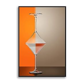 Framed Canvas Wall Art Wine Glass Canvas Prints Home Artwork Decoration for Living Room,Bedroom - 16x24 inches